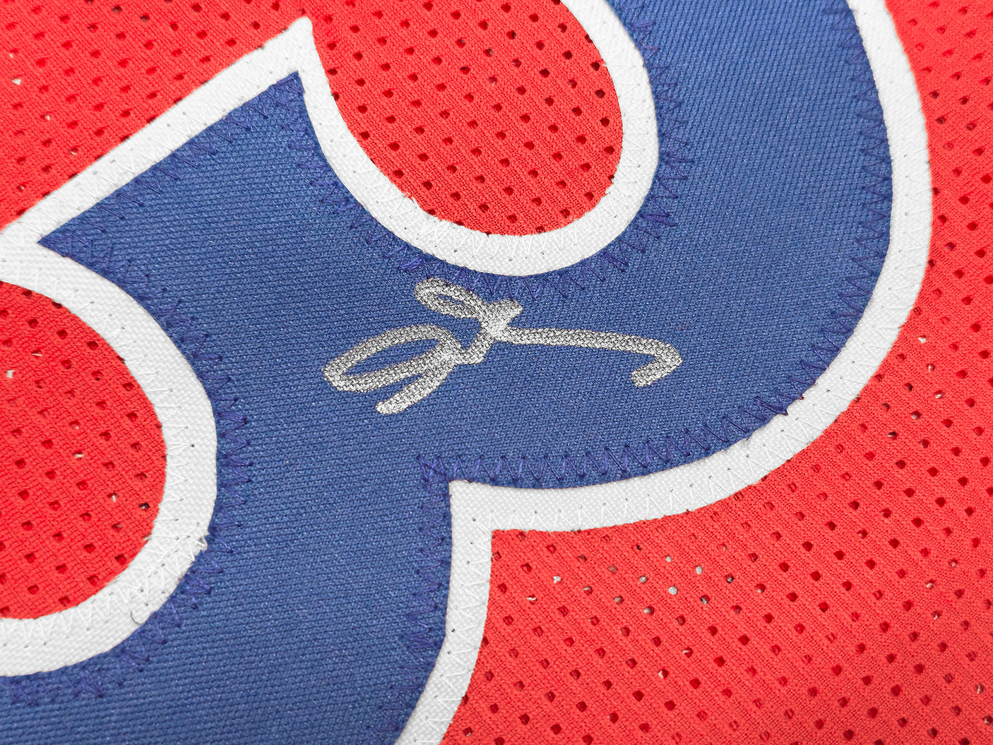 Philadelphia 76ers Allen Iverson Autographed Red Jersey Beckett BAS Witness Stock #229999