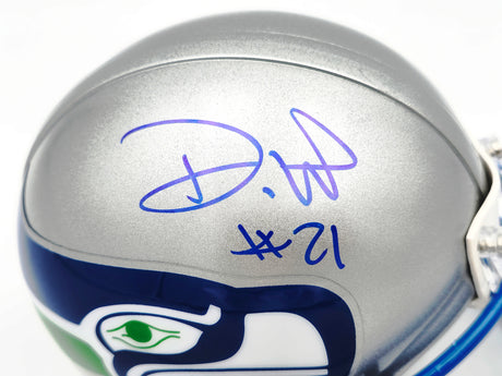 Devon Witherspoon Autographed Seattle Seahawks Silver 83-01 Throwback Mini Helmet MCS Holo Stock #229504