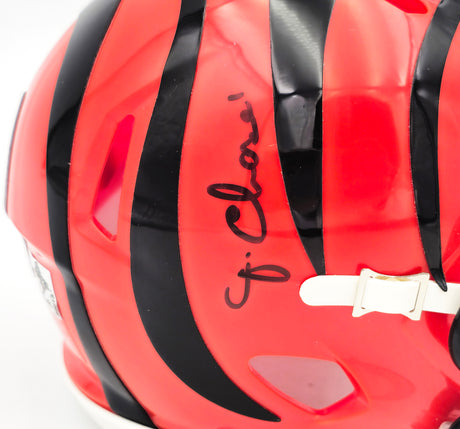 Ja'Marr Chase Autographed Cincinnati Bengals Orange Speed Mini Helmet Beckett BAS Witness Stock #228821