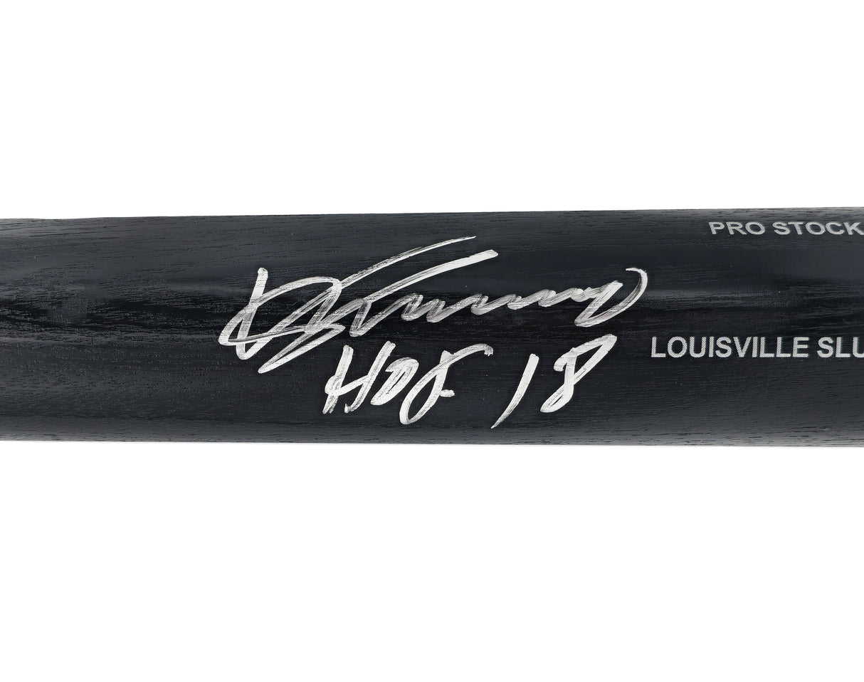 Vladimir Guerrero Sr. Autographed Black Louisville Slugger Baseball Bat Anaheim Angels "HOF 18" Beckett BAS Witness Stock #229987