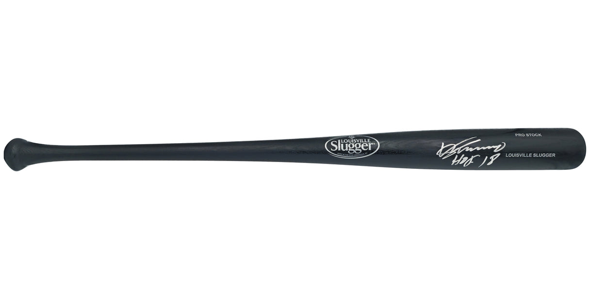 Vladimir Guerrero Sr. Autographed Black Louisville Slugger Baseball Bat Anaheim Angels "HOF 18" Beckett BAS Witness Stock #229987