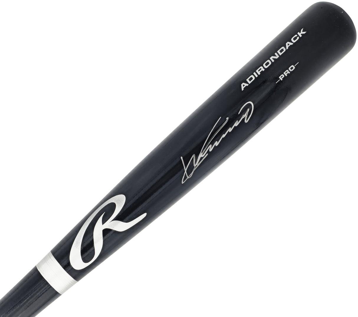 Vladimir Guerrero Sr. Autographed Black Rawlings Adirondack Pro Baseball Bat Anaheim Angels Beckett BAS Witness Stock #230016