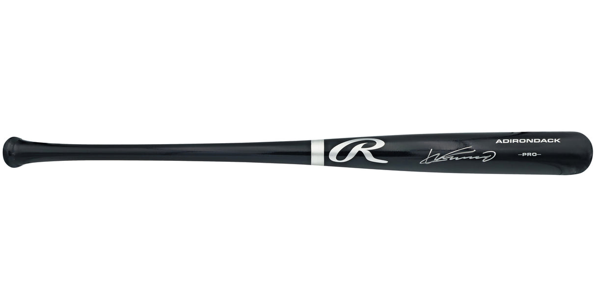 Vladimir Guerrero Sr. Autographed Black Rawlings Adirondack Pro Baseball Bat Anaheim Angels Beckett BAS Witness Stock #230016