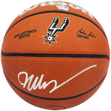 Victor Wembanyama Autographed Composite Leather San Antonio Spurs Logo Basketball Fanatics Holo Stock #230015