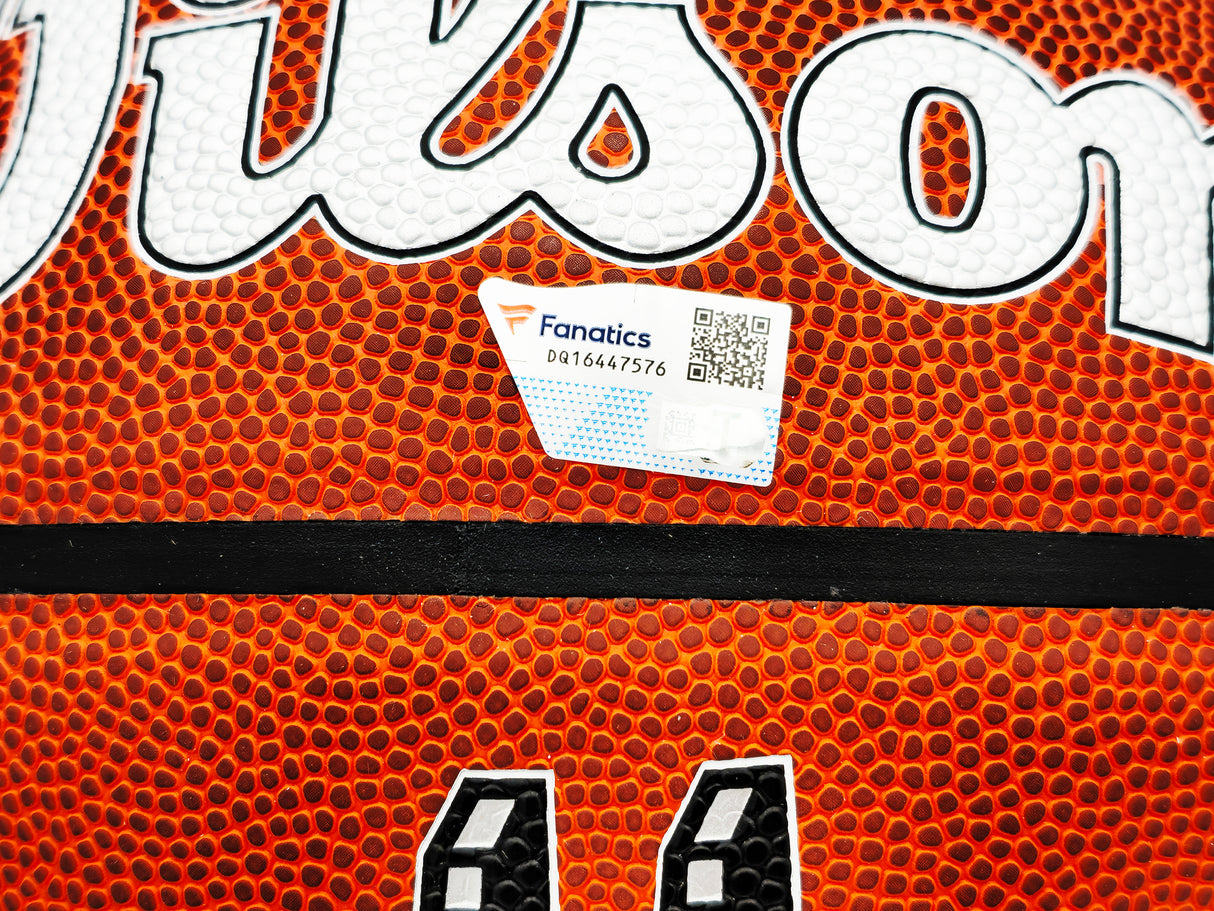 Victor Wembanyama Autographed Composite Leather San Antonio Spurs Logo Basketball Fanatics Holo Stock #230015