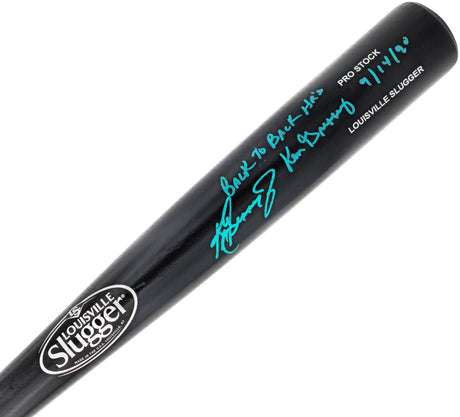 Ken Griffey Jr. & Ken Griffey Sr. Autographed Black Louisville Slugger Pro Stock Baseball Bat Seattle Mariners "Back To Back HR 9/14/90" Beckett BAS Witness Stock #230131