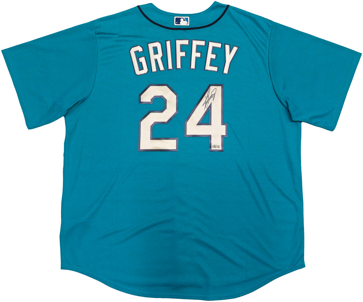 Seattle Mariners Ken Griffey Jr. Autographed Teal Nike Jersey Size XXL Beckett BAS Witness Stock #230142