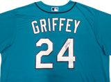 Seattle Mariners Ken Griffey Jr. Autographed Teal Nike Jersey Size XXL Beckett BAS Witness Stock #230142