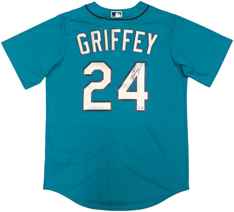 Seattle Mariners Ken Griffey Jr. Autographed Teal Nike Jersey Size M Beckett BAS Witness Stock #230141