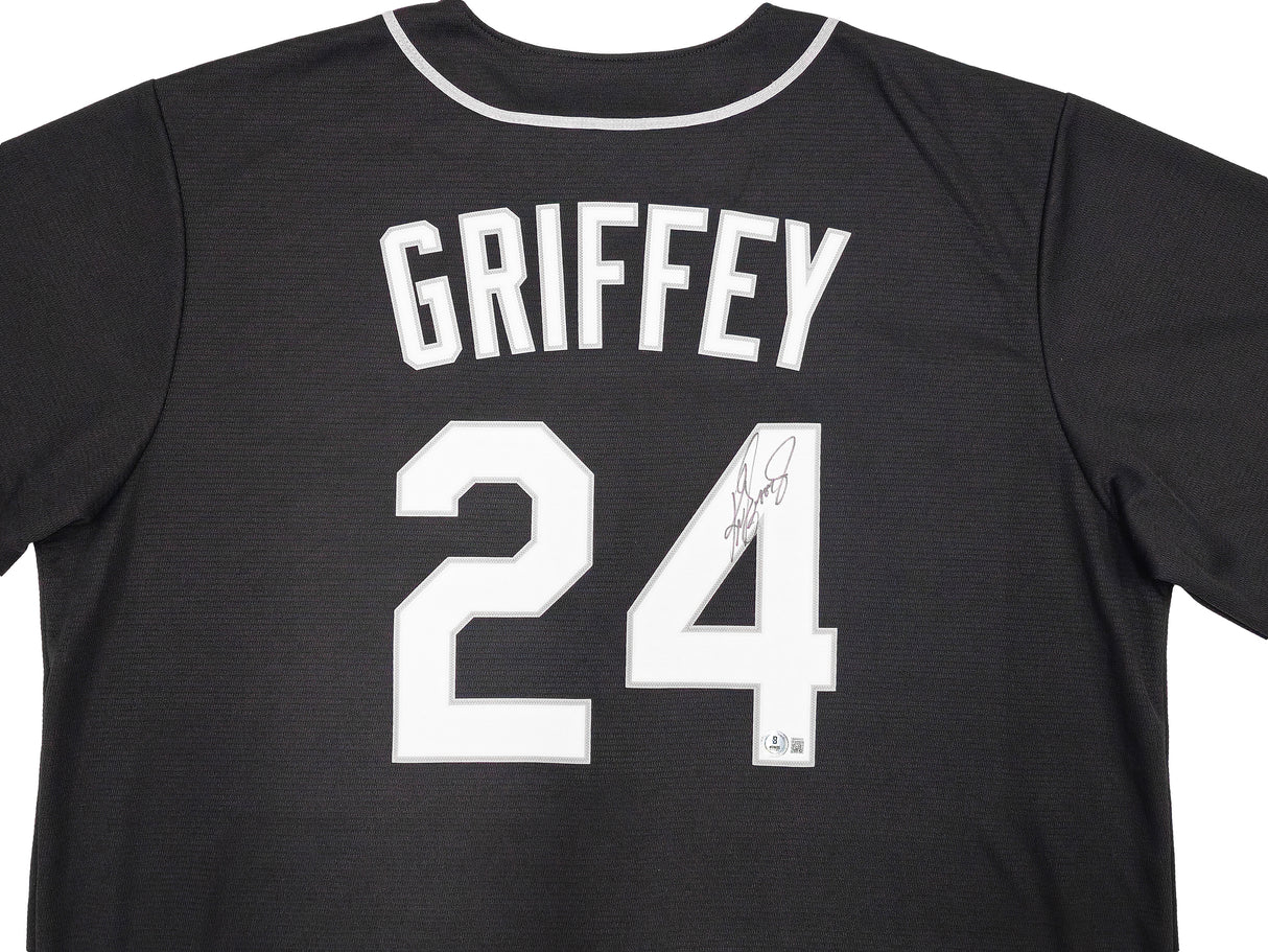 Seattle Mariners Ken Griffey Jr. Autographed Black Nike Jersey Size XL Beckett BAS Witness Stock #230136