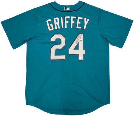 Seattle Mariners Ken Griffey Jr. Autographed Teal Nike Jersey Size L "HOF 16" Beckett BAS Witness Stock #230148