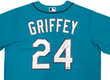 Seattle Mariners Ken Griffey Jr. Autographed Teal Nike Jersey Size L "HOF 16" Beckett BAS Witness Stock #230148