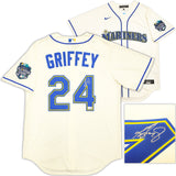 Seattle Mariners Ken Griffey Jr. Autographed Cream Nike 2023 All Star Game Patch Jersey Size M Beckett BAS Witness Stock #230137