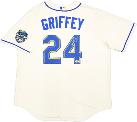 Seattle Mariners Ken Griffey Jr. Autographed Cream Nike 2023 All Star Game Patch Jersey Size XL Beckett BAS Witness Stock #230139