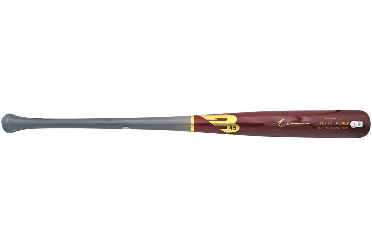 Elly De La Cruz Autographed Red B45 Player Model Baseball Bat Cincinnati Reds Beckett BAS QR Stock #230172