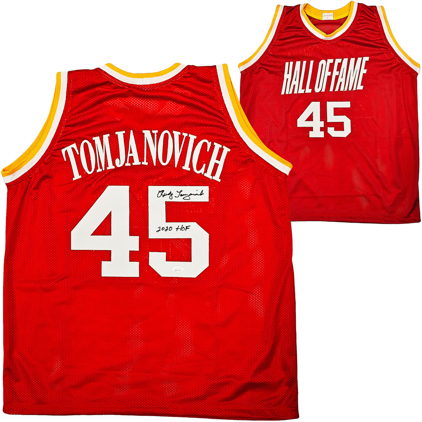 Houston Rockets Rudy Tomjanovich Autographed Red Jersey "2020 HOF" JSA Stock #215753