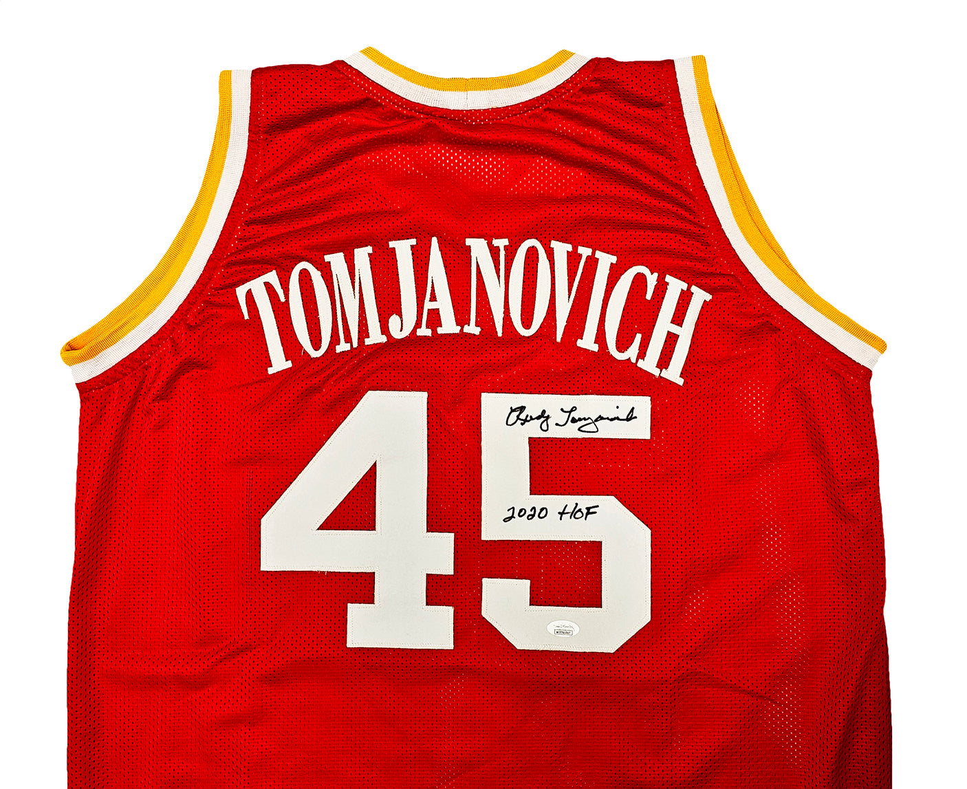 Houston Rockets Rudy Tomjanovich Autographed Red Jersey "2020 HOF" JSA Stock #215753