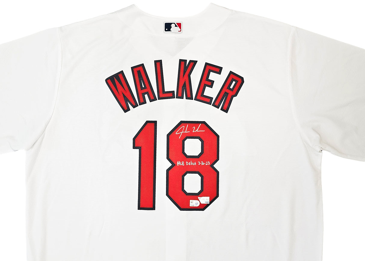 St. Louis Cardinals Jordan Walker Autographed White Nike Jersey Size XL "MLB Debut 3-30-23" Fanatics Holo Stock #215798