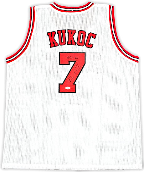 Chicago Bulls Toni Kukoc Autographed White Jersey "HOF 21" JSA Stock #215748