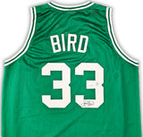 Boston Celtics Larry Bird Autographed Green Jersey JSA Stock #215743