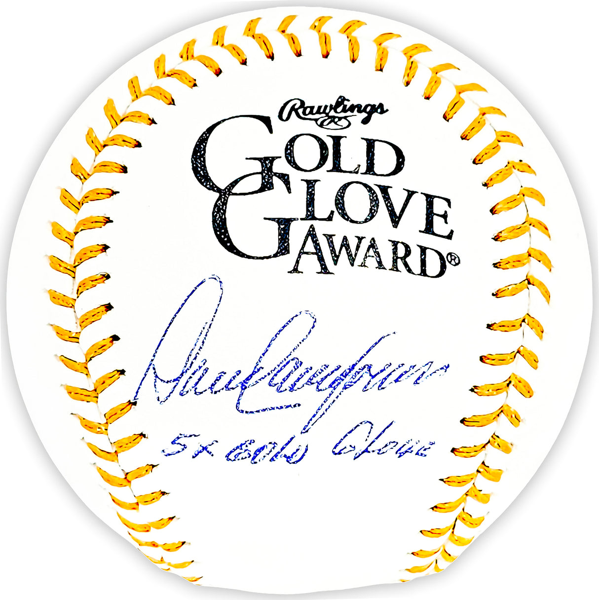 Dave Concepcion Autographed Official Gold Glove Logo MLB Baseball Cincinnati Reds "5X Golden Glove" Beckett BAS Witness Stock #215694