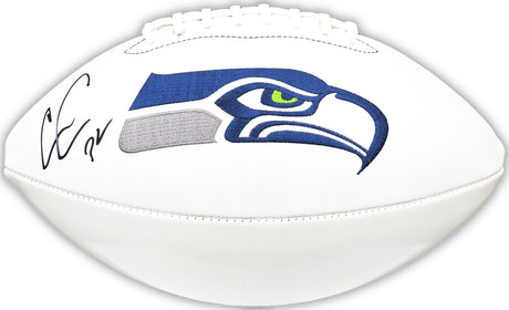 Chris Carson Autographed Seattle Seahawks White Logo Football Fanatics Holo Stock #215882