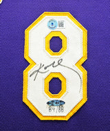 Los Angeles Lakers Kobe Bryant Autographed Framed Purple Nike 2008 NBA Champions Logo Jersey #84/88 UDA Holo & Beckett BAS #AC74576