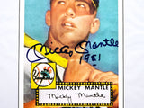 Mickey Mantle Autographed Framed 1952 Topps Baseball Rookie Card #311 11x14 Photo Reprint New York Yankees "1951" Beckett BAS #AC74554