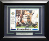 Ken Griffey Jr. Autographed Framed 1995 Seattle Mariners Dog Pile 11x14 Newspaper Page Photo Beckett BAS Witness #W242673