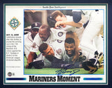 Ken Griffey Jr. Autographed Framed 1995 Seattle Mariners Dog Pile 11x14 Newspaper Page Photo Beckett BAS Witness #W242673