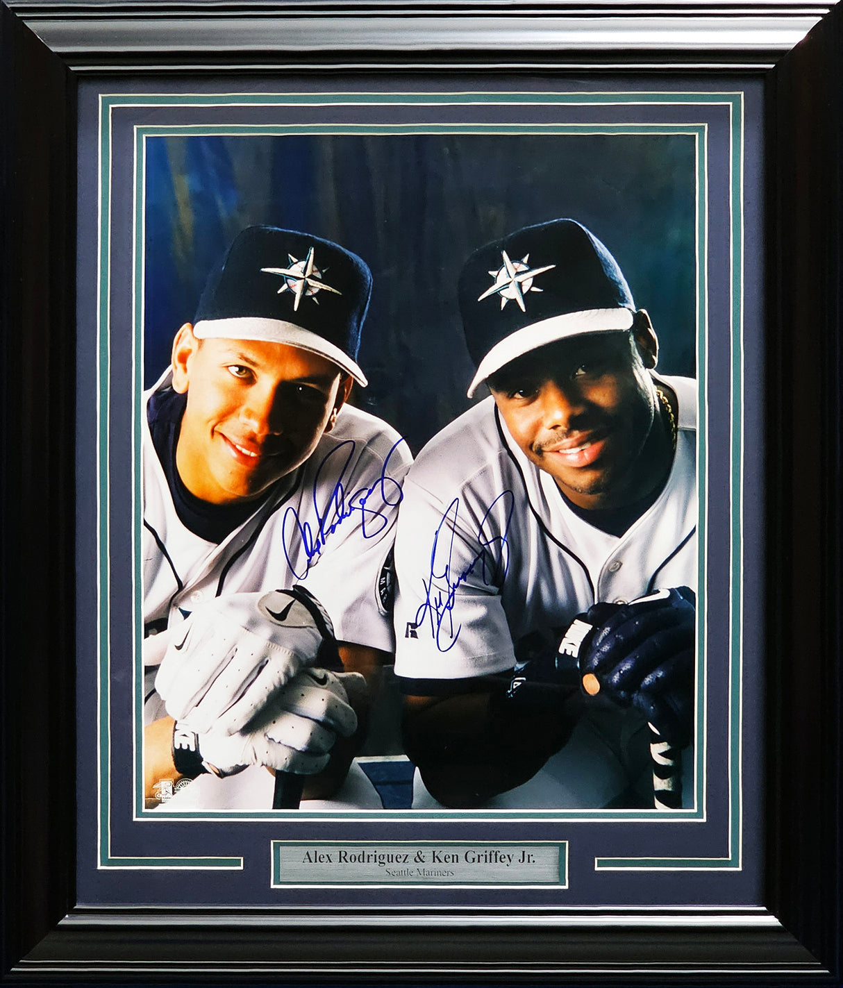 Ken Griffey Jr. & Alex Rodriguez Autographed Framed 16x20 Photo Seattle Mariners Beckett BAS #AB93857