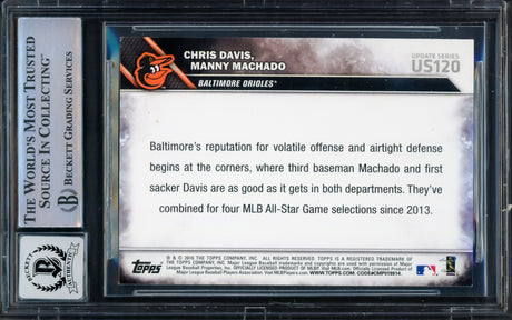 Manny Machado Autographed 2016 Topps Update Card #US120 Baltimore Orioles Auto Grade Gem Mint 10 Beckett BAS #16542435