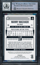 Manny Machado Autographed 2018 Donruss Card #189 Baltimore Orioles Auto Grade Gem Mint 10 Beckett BAS #16542504