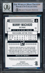 Manny Machado Autographed 2018 Donruss Variation Card #189 Baltimore Orioles Auto Grade Gem Mint 10 Beckett BAS #16542506