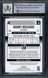 Manny Machado Autographed 2018 Donruss Variation Card #189 Baltimore Orioles Auto Grade Gem Mint 10 Beckett BAS #16542507