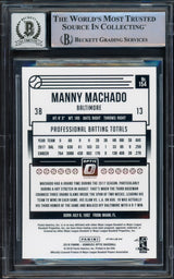 Manny Machado Autographed 2018 Donruss Optic Purple Card #154 Baltimore Orioles Auto Grade Gem Mint 10 Beckett BAS #16542508