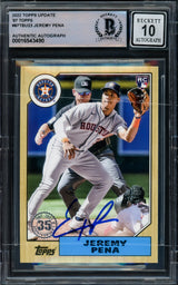 Jeremy Pena Autographed 2022 Topps 35th Anniversary Rookie Card #87TBU-23 Houston Astros Auto Grade Gem Mint 10 Beckett BAS #16543490