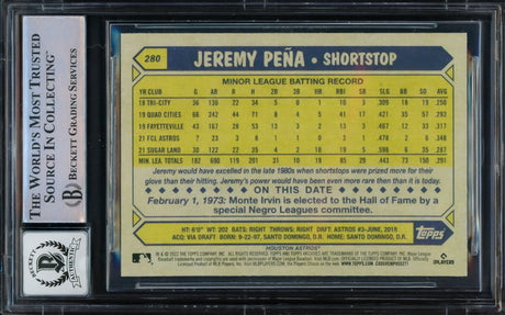 Jeremy Pena Autographed 2022 Topps Archives Rookie Card #280 Houston Astros Auto Grade Gem Mint 10 Beckett BAS #16543494