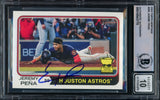 Jeremy Pena Autographed 2023 Topps Heritage Card #285 Houston Astros Auto Grade Gem Mint 10 Beckett BAS #16543770