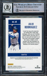 Julio Rodriguez Autographed 2022 Panini Chronicles Rookie Card #28 Seattle Mariners Auto Grade Gem Mint 10 Beckett BAS #16543919