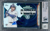 Julio Rodriguez Autographed 2022 Topps Generation Now Rookie Card #GN-62 Seattle Mariners Auto Grade Gem Mint 10 Beckett BAS #16544041