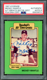 Mickey Mantle Autographed 1987 Hygrade Card New York Yankees Auto Grade Near Mint/Mint 8 PSA/DNA #89630672