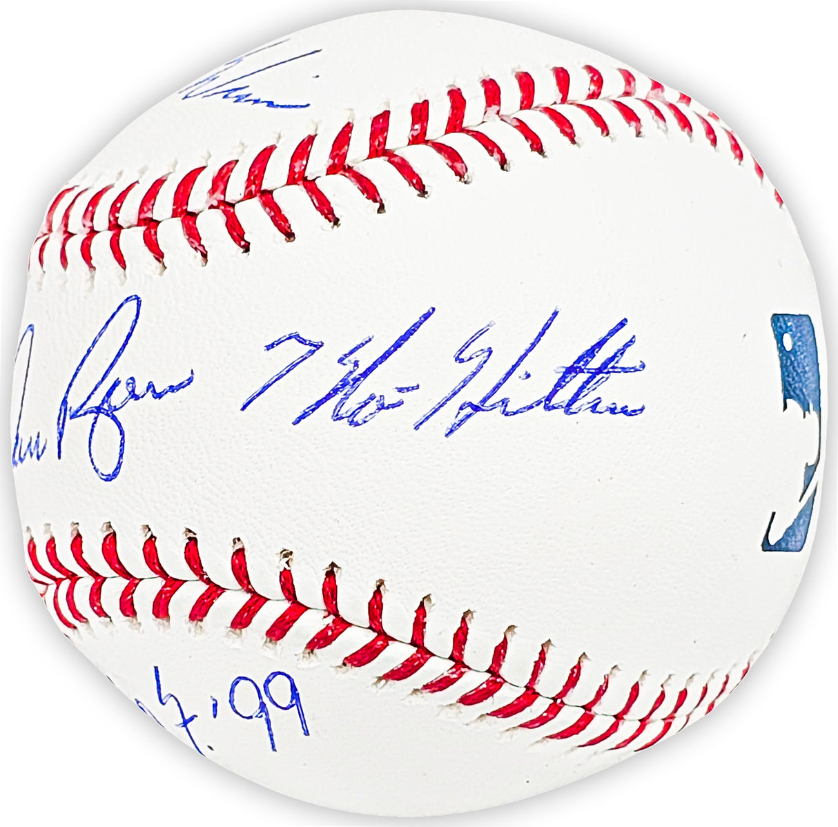 Nolan Ryan Autographed Official MLB Baseball Texas Rangers Statball With 4 Stats "7 No Hitter, HOF 99, 5714 K's, 324 Wins" Beckett BAS QR Stock #216125