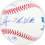 Nolan Ryan Autographed Official MLB Baseball Texas Rangers Statball With 4 Stats "7 No Hitter, HOF 99, 5714 K's, 324 Wins" Beckett BAS QR Stock #216125