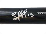 Salvador Perez Autographed Black Rawlings Pro Bat Kansas City Royals Beckett BAS Witness Stock #216051