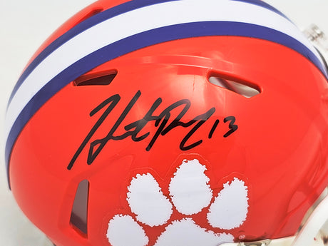 Hunter Renfrow Autographed Clemson Tigers Orange Speed Mini Helmet Beckett BAS QR Stock #216121