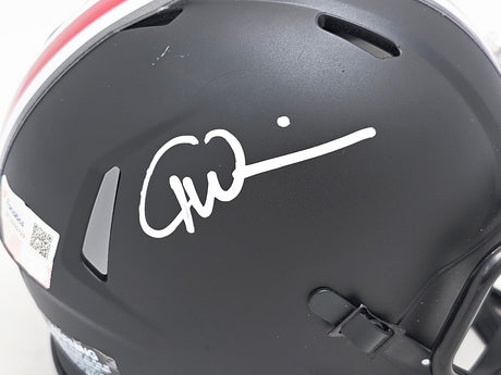 Garrett Wilson Autographed Ohio State Buckeyes Black Speed Mini Helmet Fanatics Holo Stock #216717