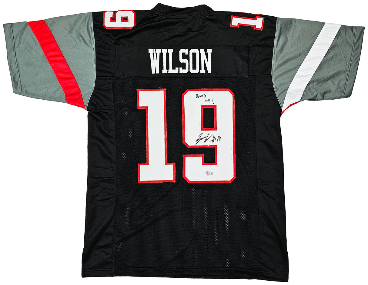 Texas Tech Red Raiders Tyree Wilson Autographed Black Jersey "Guns Up" Beckett BAS Witness Stock #215902