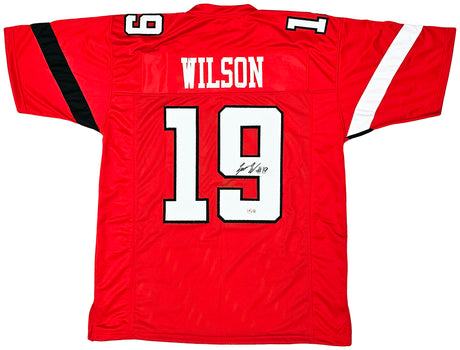 Texas Tech Red Raiders Tyree Wilson Autographed Red Jersey Beckett BAS Witness Stock #215904