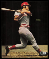 Pete Rose Autographed 8.5x10 Magazine Page Photo Cincinnati Reds Vintage Signature Beckett BAS QR #BM37495